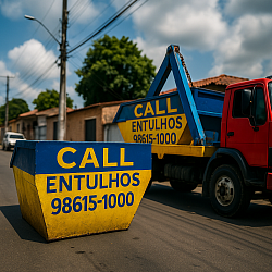 Caçamba para descarte de resíduos da construção civil